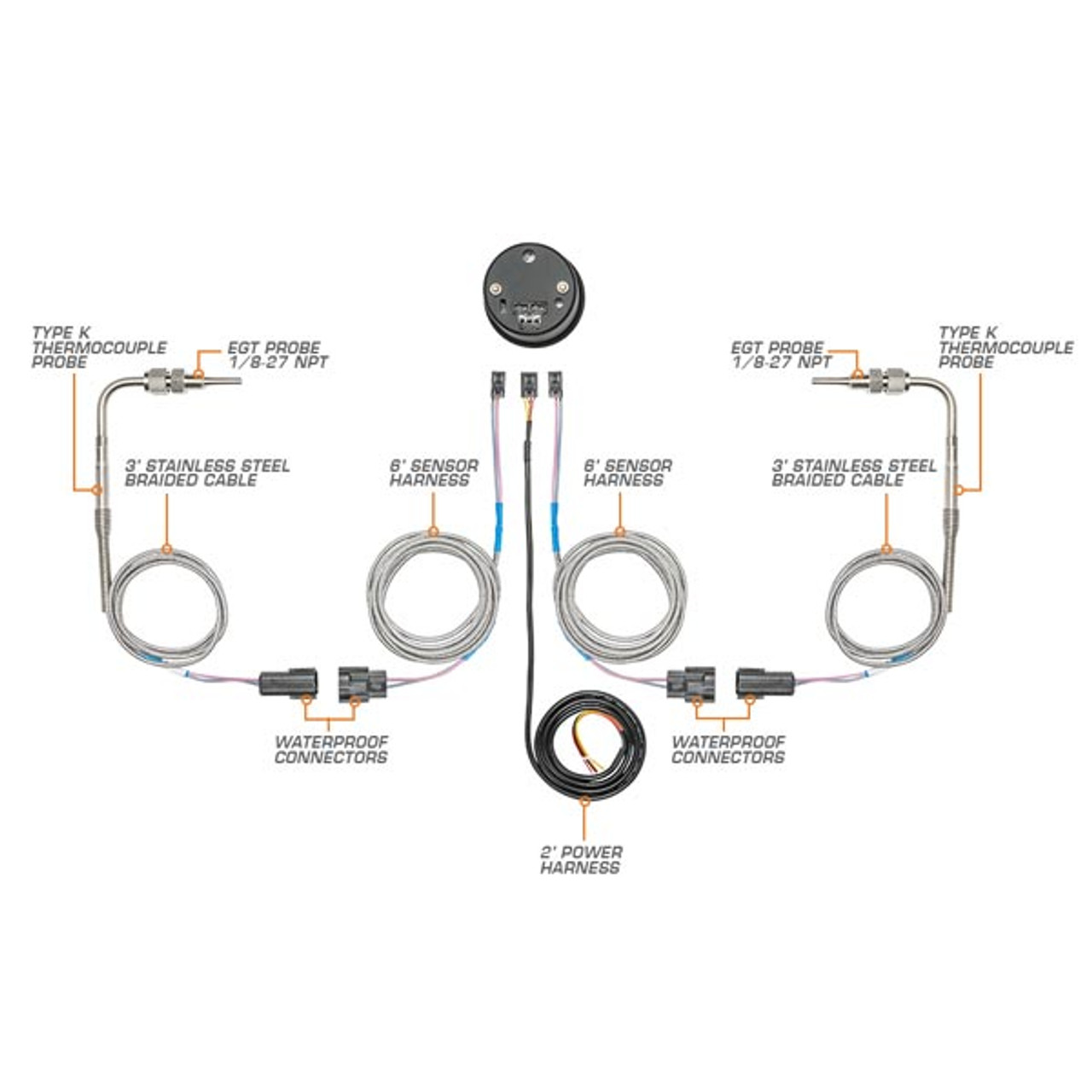 Manometro Glowshift EGT 1100° 52mm - Doppia lettura - Upgrade Parts